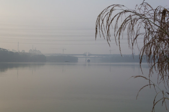 雾漫流溪河铁路桥