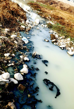 污染的河