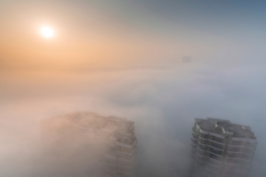 雾中城市