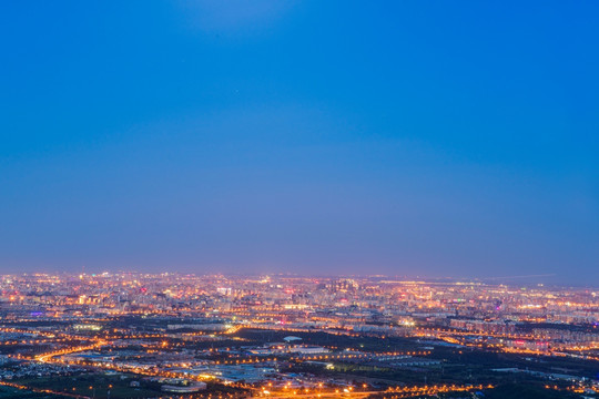 俯瞰北京城市夜景