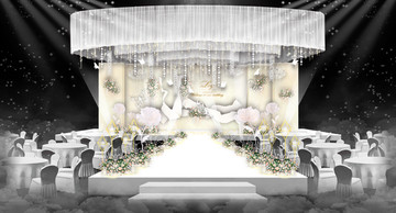 香槟色折纸婚礼舞台