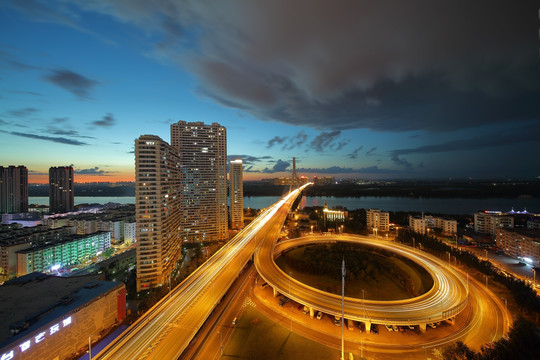 哈尔滨松浦大桥夜景