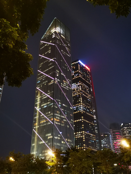 广州城市高楼大厦夜景