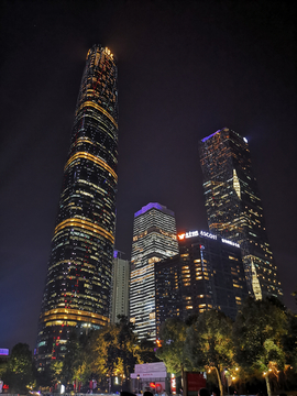 广州城市高楼大厦夜景