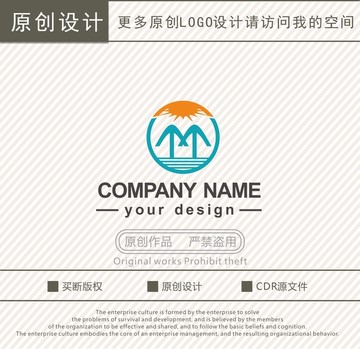 M字母阳光logo