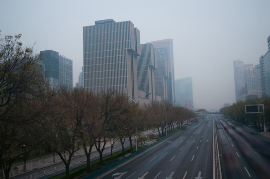 北京国贸雾霾天气
