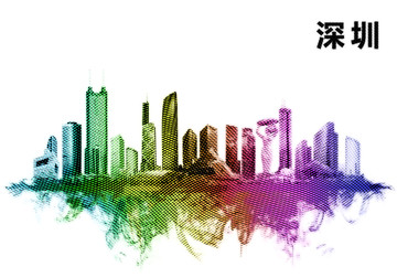 深圳地标设计水彩手绘地标