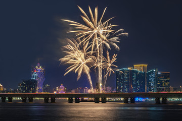 2018澳门烟花节比赛汇演夜景