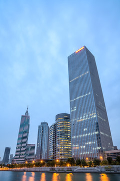 天津繁华大都市的绚丽夜景