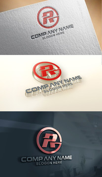 R字母金融logo设计