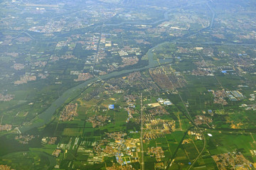 北京通州北运河和潮白河地区航拍