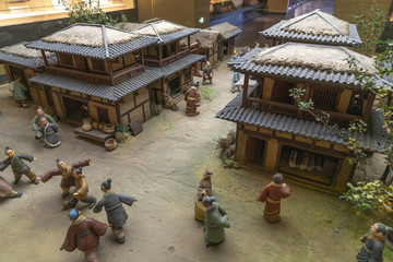 古代蹴鞠场景