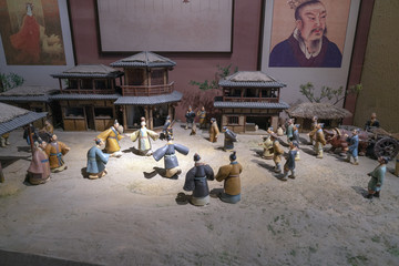 古代蹴鞠场景