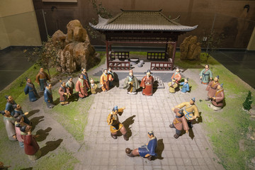 古代蹴鞠场景