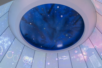 蓝色星空屋顶装饰