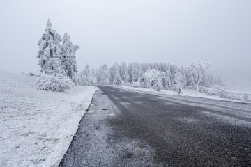 大雪中的道路