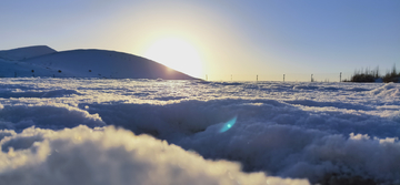 雪景日落