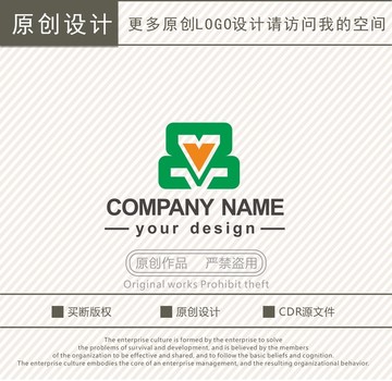 品字V字母logo