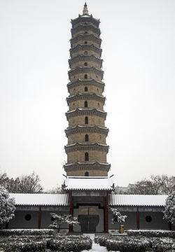 许昌文峰塔雪景