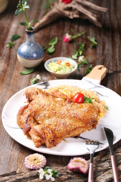 香煎鸡扒饭