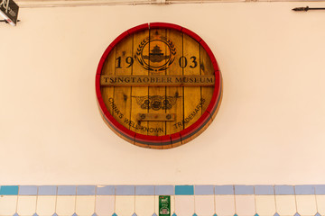 青岛啤酒博物馆贮酒木桶造型装饰