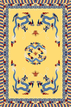 古典龙地毯图案