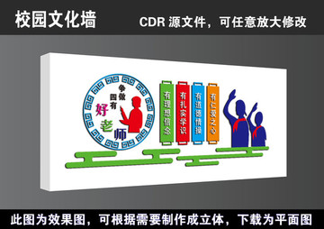 学校四有教师道德文化墙立体展板