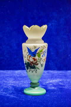 镀金玻璃画珐琅花卉纹瓶