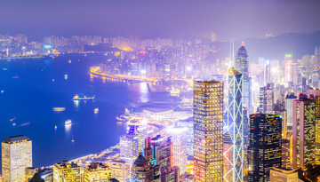 香港地标建筑夜景