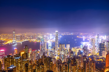 香港摩天大楼夜景