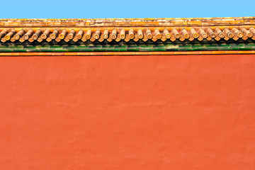 古建筑红墙背景