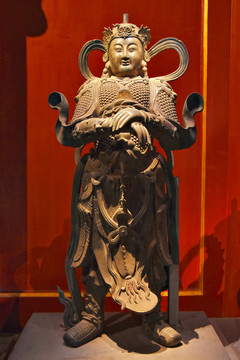 铜鎏金韦驮像