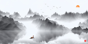 水墨山水画
