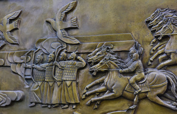 古代战争场面浮雕