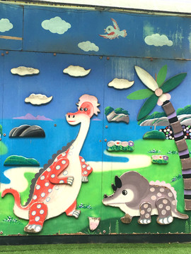 幼儿园浮雕墙绘