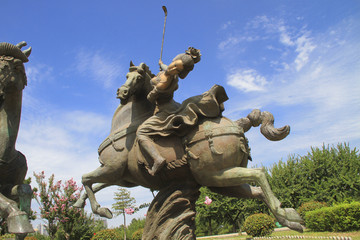 唐代皇家马球图雕塑