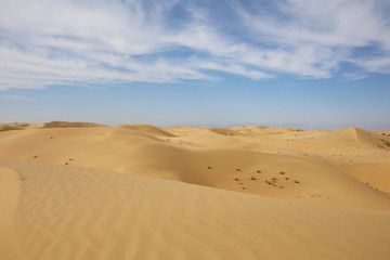 连绵起伏的库布齐沙漠沙丘