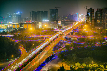 成都天府立交夜景