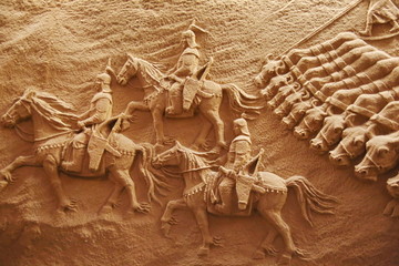 骑马将军浮雕像