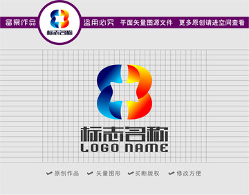 字母EB标志铜钱logo