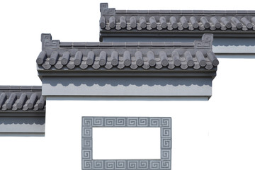 中式围墙徽派建筑