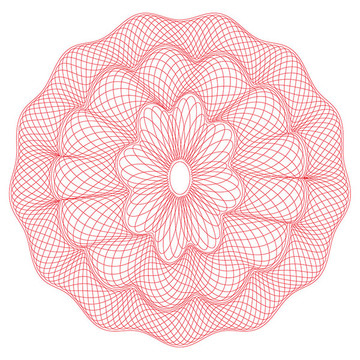 洋红防伪团花乙
