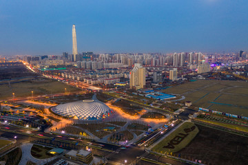 天津滨海新区于家堡夜景