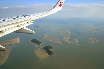 航拍韩国仁川沿海地区