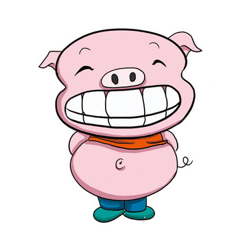 微笑的卡通猪图片