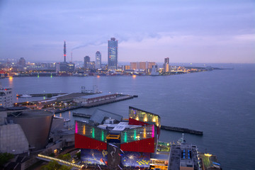 鸟瞰大阪夜景