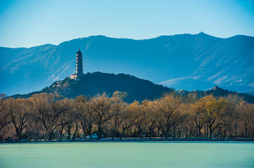 北京颐和园玉泉山玉峰塔