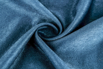蓝色绒布质地化纤沙发布背景素材