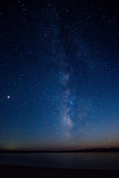 银河星空湖面