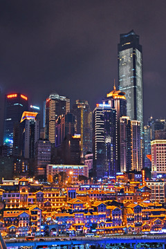 高清山城夜景